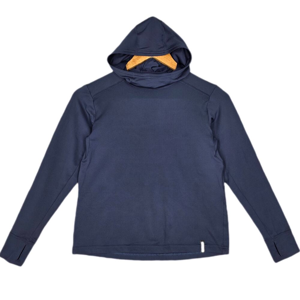 PATAGONIA NENA CAPILENE SILKWEIGHT HOODED LONG‑SLEEVE TOP – KIDS S (7‑8) – NAVY